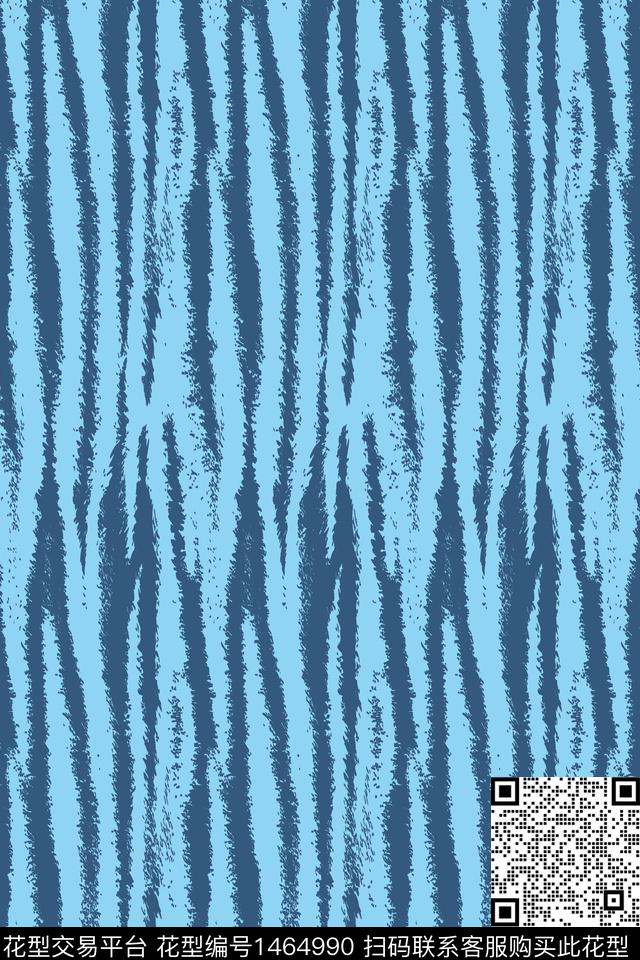 大牌风男装蓝色数码印花华亿平台下载（图片编号: 1464990） - 瓦栏（Walan）