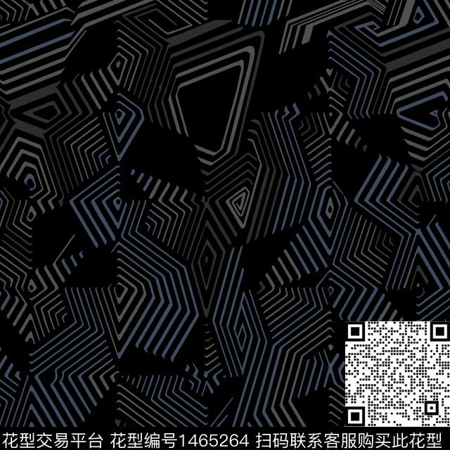 几何简约男装传统印花华亿平台下载（图片编号: 1465264） - 瓦栏（Walan）