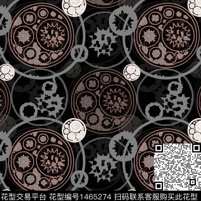 几何民族风圆圈与波点传统印花华亿平台下载（图片编号: 1465274） - 瓦栏（Walan）