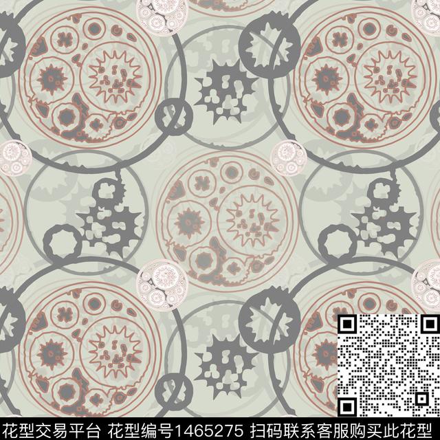 几何民族风圆圈与波点传统印花华亿平台下载（图片编号: 1465275） - 瓦栏（Walan）