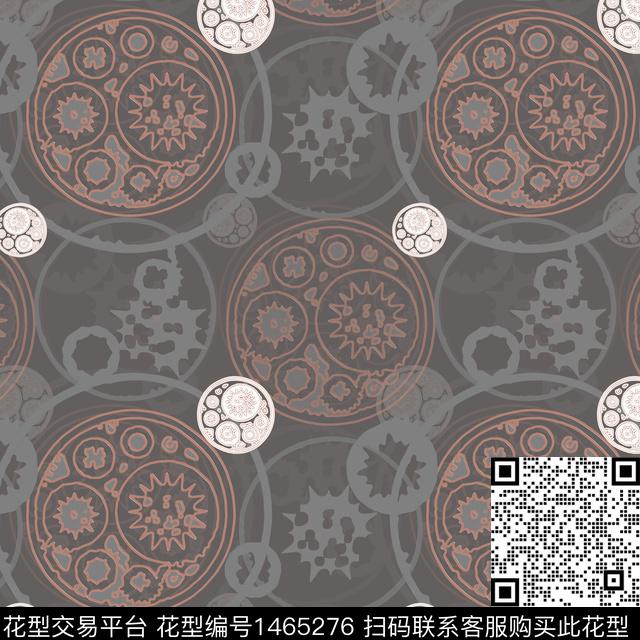 几何民族风圆圈与波点传统印花华亿平台下载（图片编号: 1465276） - 瓦栏（Walan）