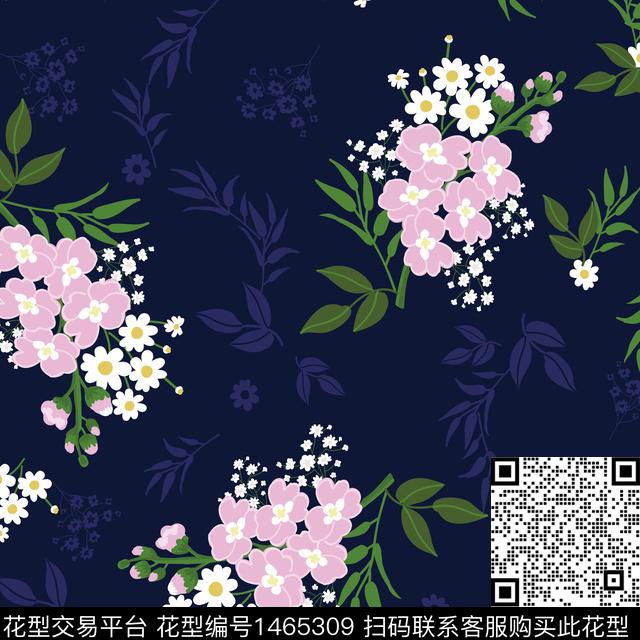 花卉大牌风小碎花传统印花华亿平台下载（图片编号: 1465309） - 瓦栏（Walan）