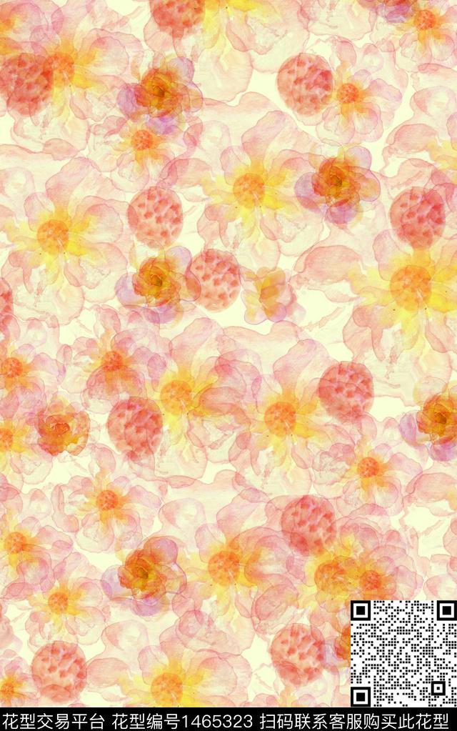 花卉年轻女性小清新数码印花华亿平台下载（图片编号: 1465323） - 瓦栏（Walan）