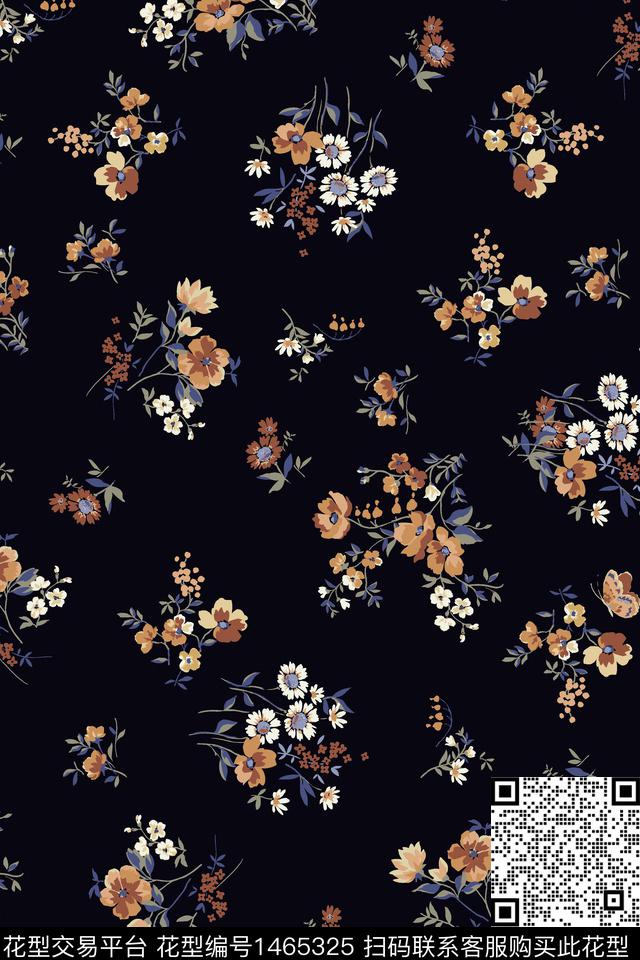 花卉满版散花小碎花数码印花华亿平台下载（图片编号: 1465325） - 瓦栏（Walan）