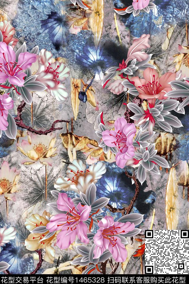 中国风旗袍风审数码印花华亿平台下载（图片编号: 1465328） - 瓦栏（Walan）