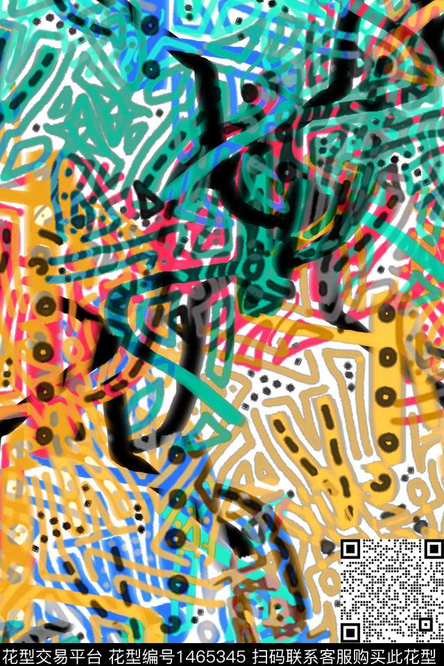 抽象男装家居服户外数码印花华亿平台下载（图片编号: 1465345） - 瓦栏（Walan）