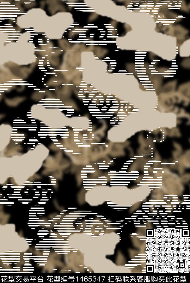 几何花卉云层数码印花华亿平台下载（图片编号: 1465347） - 瓦栏（Walan）
