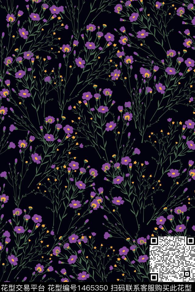 水彩女装花卉数码印花华亿平台下载（图片编号: 1465350） - 瓦栏（Walan）