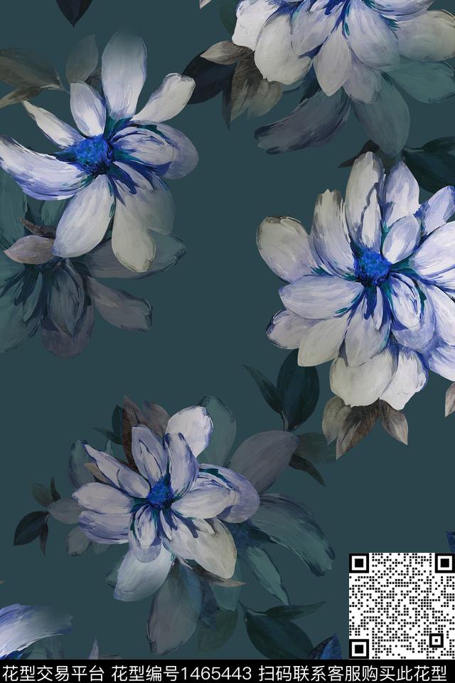 花卉大牌风香云纱数码印花华亿平台下载（图片编号: 1465443） - 瓦栏（Walan）