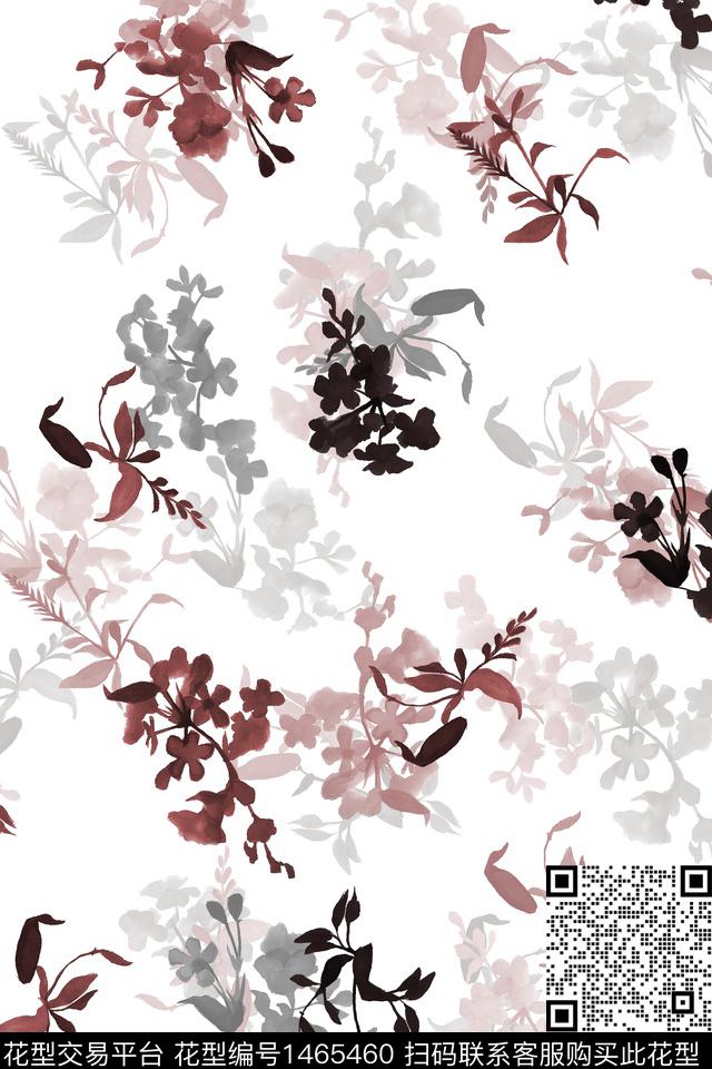 花卉大牌风小清新数码印花华亿平台下载（图片编号: 1465460） - 瓦栏（Walan）
