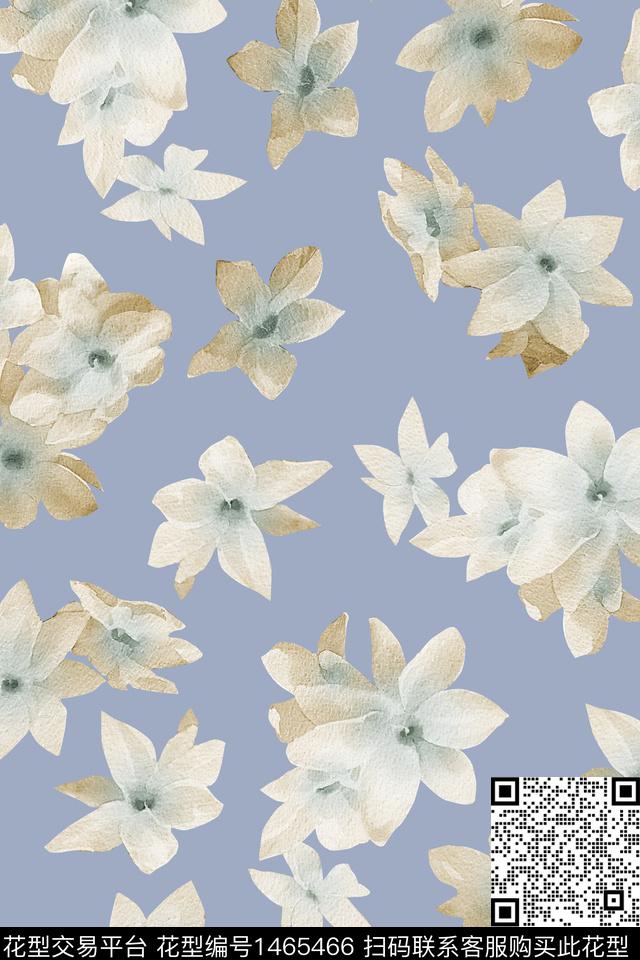 清爽底花卉花卉大牌风数码印花华亿平台下载（图片编号: 1465466） - 瓦栏（Walan）