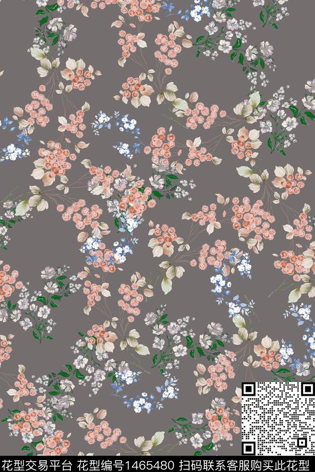 花卉雪纺大牌风传统印花华亿平台下载（图片编号: 1465480） - 瓦栏（Walan）