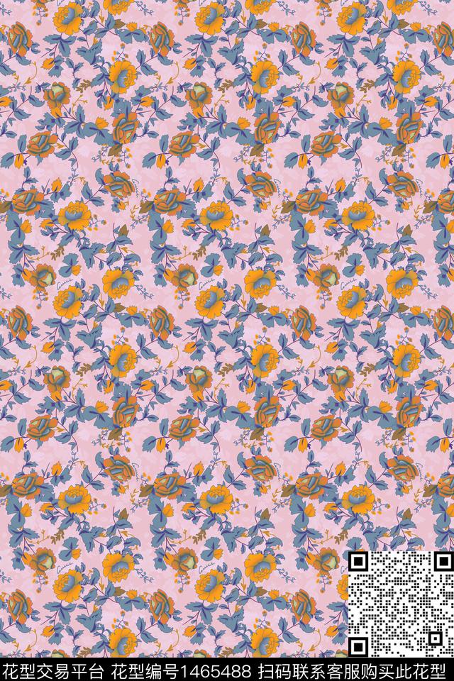 花卉雪纺大牌风数码印花华亿平台下载（图片编号: 1465488） - 瓦栏（Walan）
