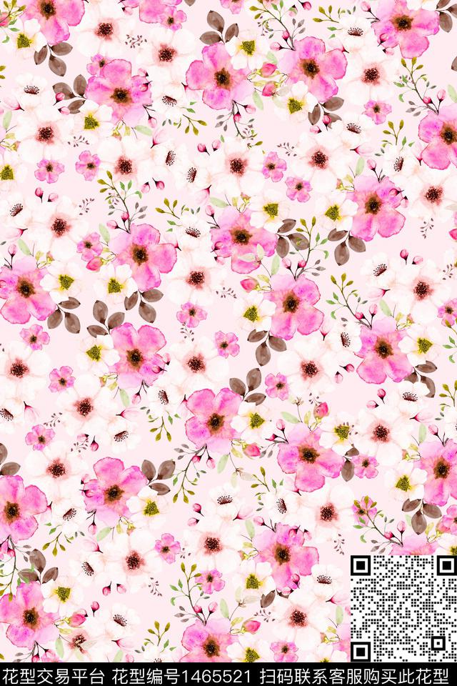 花卉大牌风小碎花数码印花华亿平台下载（图片编号: 1465521） - 瓦栏（Walan）