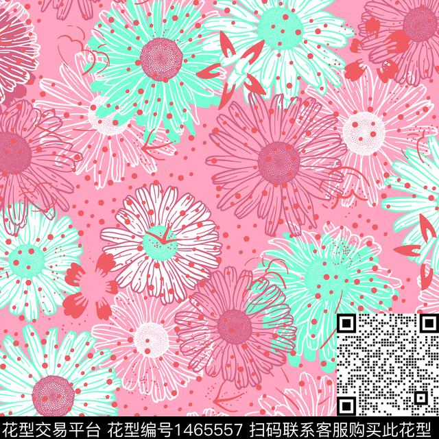 菊花花卉年轻女性传统印花华亿平台下载（图片编号: 1465557） - 瓦栏（Walan）