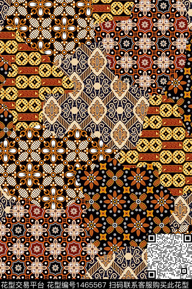 蜡染民族风大牌风数码印花华亿平台下载（图片编号: 1465567） - 瓦栏（Walan）