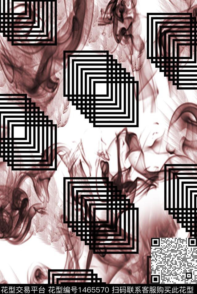 羽毛烟雾正方形数码印花华亿平台下载（图片编号: 1465570） - 瓦栏（Walan）