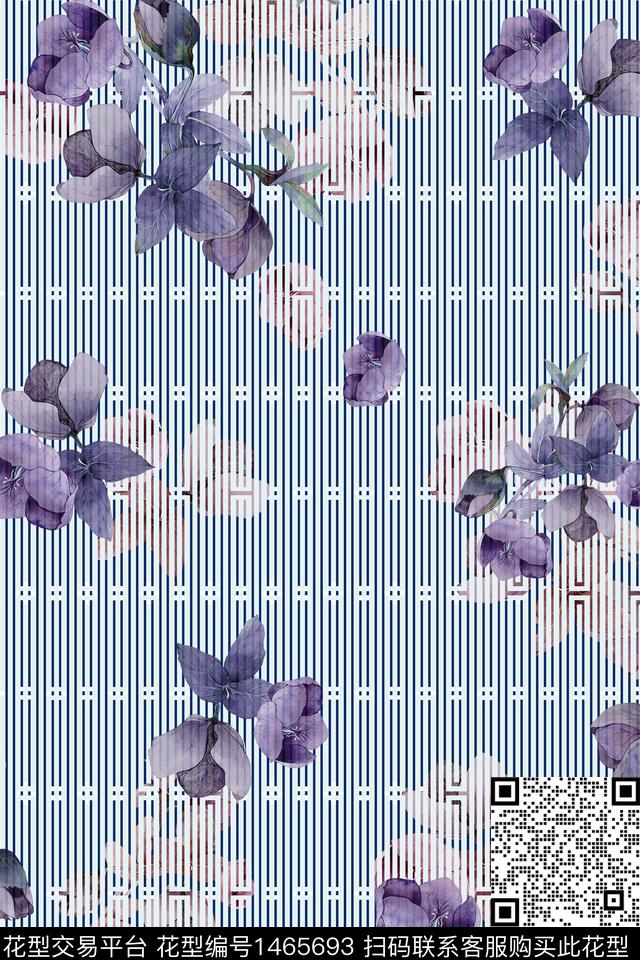 几何绿植树叶大牌风数码印花华亿平台下载（图片编号: 1465693） - 瓦栏（Walan）