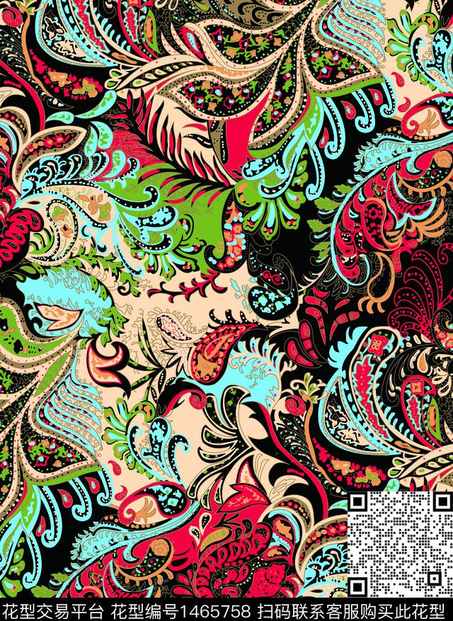 民族风欧美创意数码印花华亿平台下载（图片编号: 1465758） - 瓦栏（Walan）