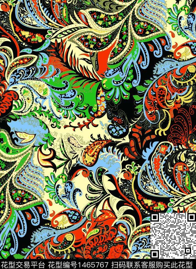 民族风欧美创意数码印花华亿平台下载（图片编号: 1465767） - 瓦栏（Walan）