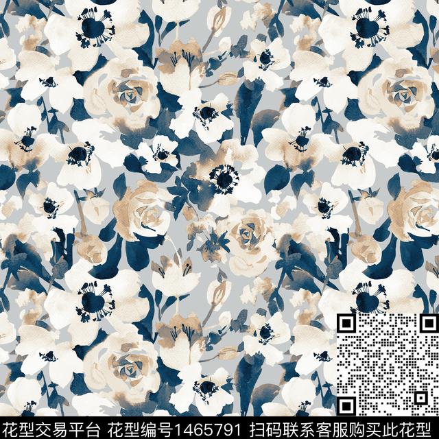 花卉满版散花小碎花数码印花华亿平台下载（图片编号: 1465791） - 瓦栏（Walan）