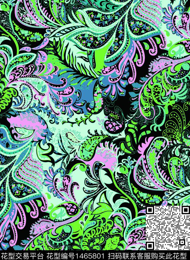 民族风欧美创意数码印花华亿平台下载（图片编号: 1465801） - 瓦栏（Walan）