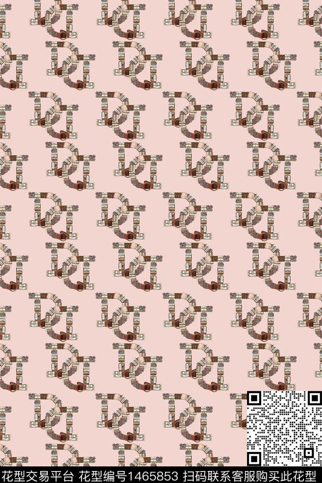 字母几何大牌风数码印花华亿平台下载（图片编号: 1465853） - 瓦栏（Walan）