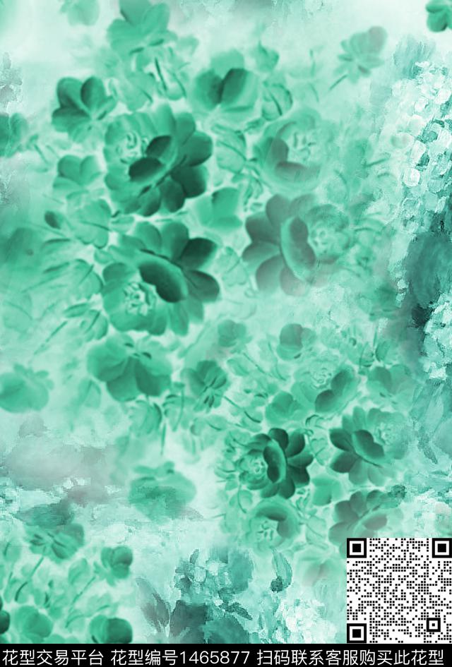 花卉秀球玫瑰花数码印花华亿平台下载（图片编号: 1465877） - 瓦栏（Walan）