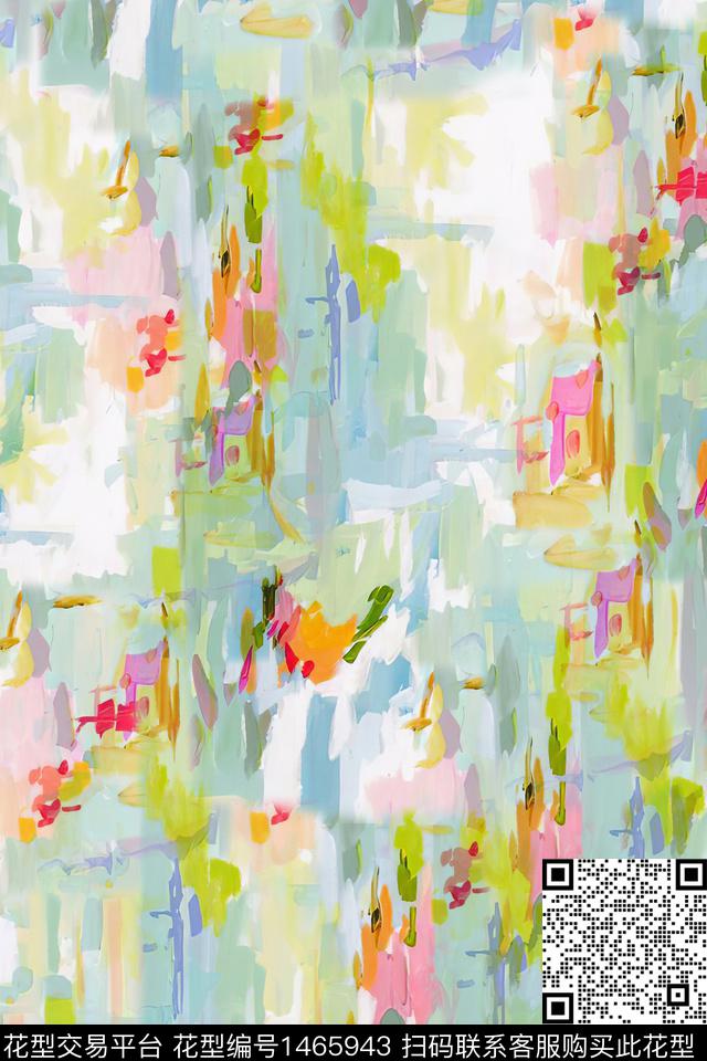 肌理抽象真丝数码印花华亿平台下载（图片编号: 1465943） - 瓦栏（Walan）
