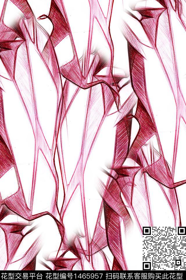 线条几何肌理数码印花华亿平台下载（图片编号: 1465957） - 瓦栏（Walan）