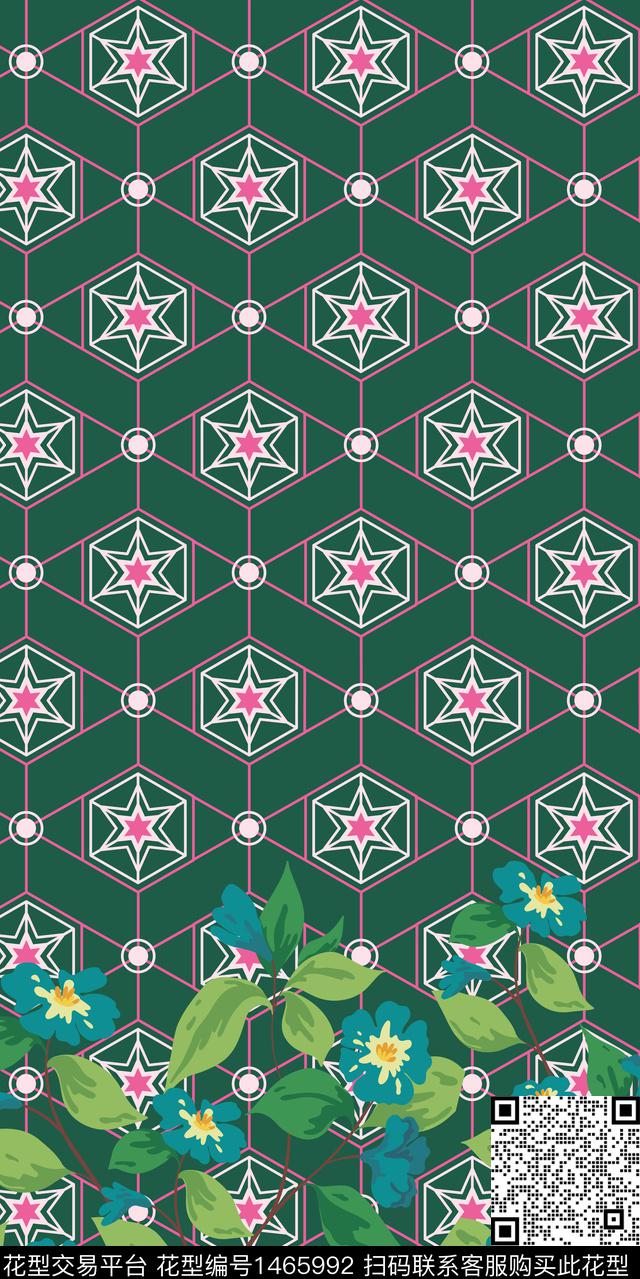 定位花民族风大牌风数码印花华亿平台下载（图片编号: 1465992） - 瓦栏（Walan）