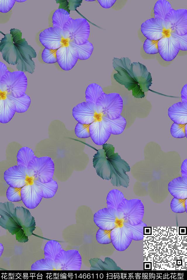 绿植树叶花卉大牌风数码印花华亿平台下载（图片编号: 1466110） - 瓦栏（Walan）