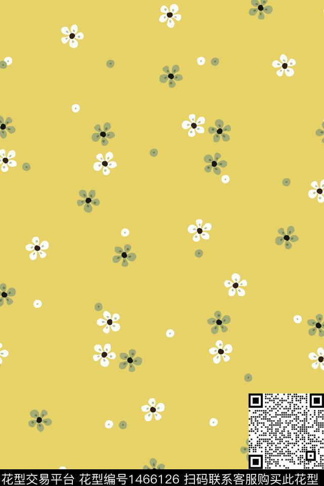 清爽底花卉花卉大牌风数码印花华亿平台下载（图片编号: 1466126） - 瓦栏（Walan）