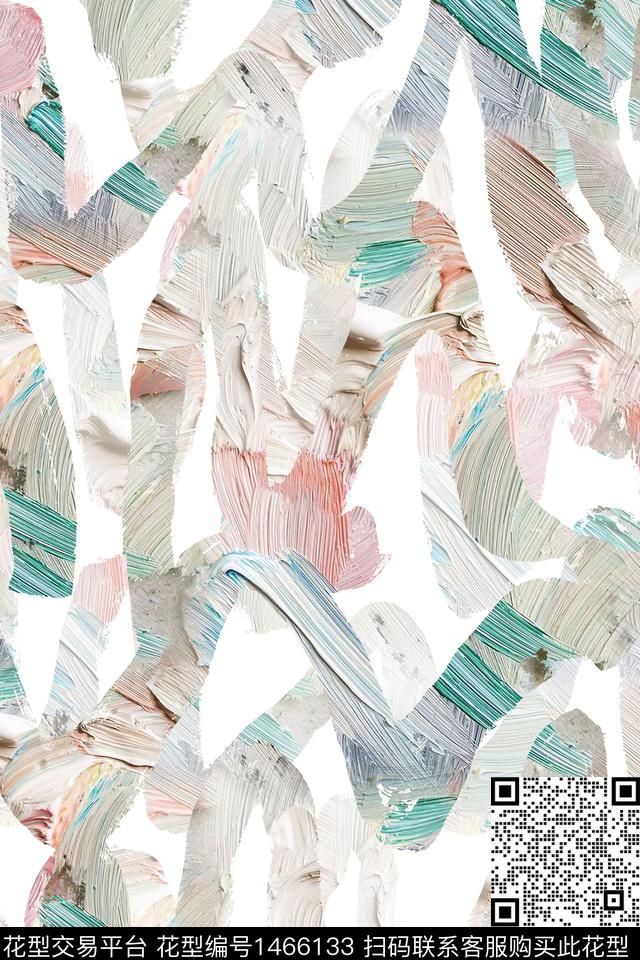 肌理抽象真丝数码印花华亿平台下载（图片编号: 1466133） - 瓦栏（Walan）