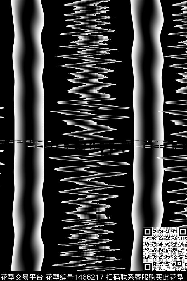 双色线条黑白条纹数码印花华亿平台下载（图片编号: 1466217） - 瓦栏（Walan）