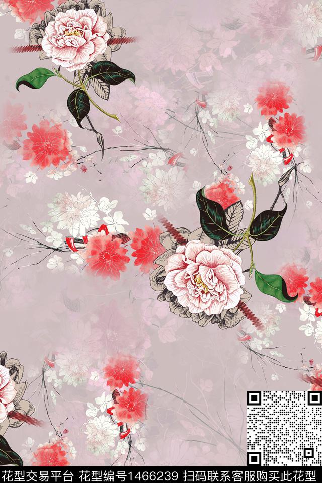 花卉大牌风小碎花数码印花华亿平台下载（图片编号: 1466239） - 瓦栏（Walan）