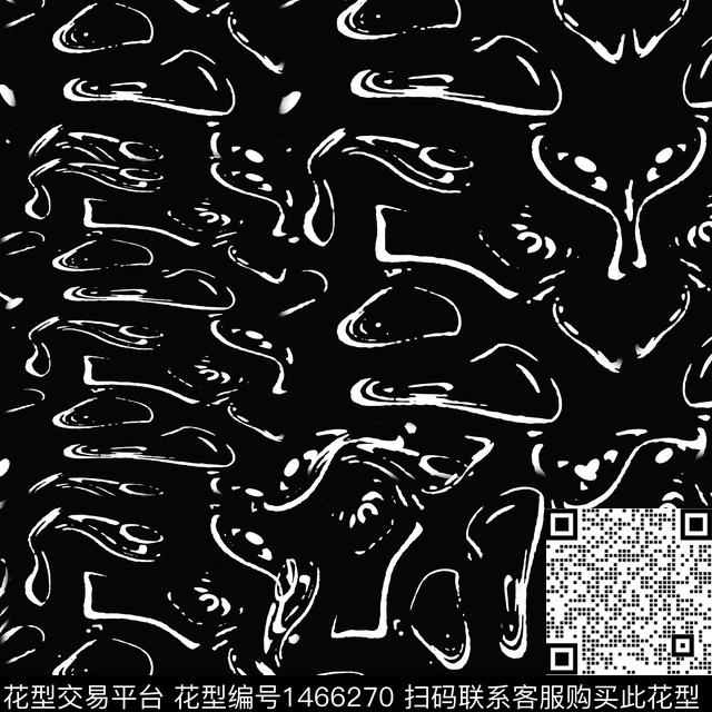 线条大牌风抽象传统印花华亿平台下载（图片编号: 1466270） - 瓦栏（Walan）