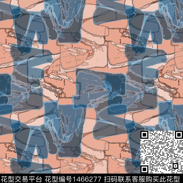 迷彩大牌风抽象数码印花华亿平台下载（图片编号: 1466277） - 瓦栏（Walan）