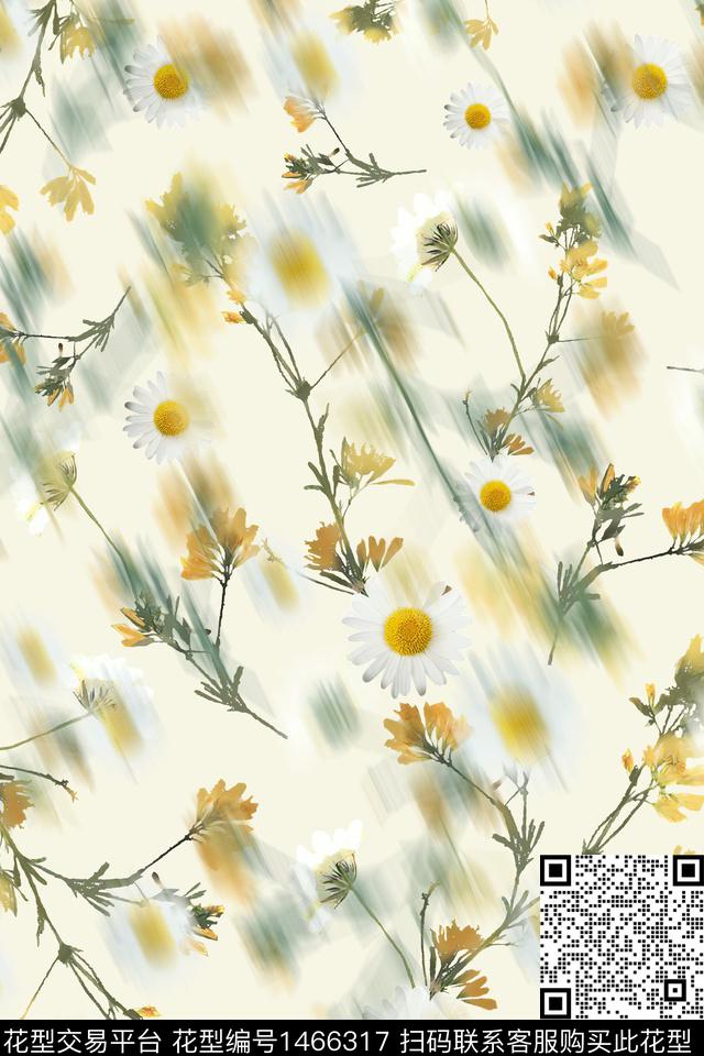 水彩绿植树叶大牌风数码印花华亿平台下载（图片编号: 1466317） - 瓦栏（Walan）