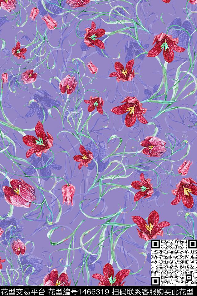 水彩绿植树叶大牌风数码印花华亿平台下载（图片编号: 1466319） - 瓦栏（Walan）