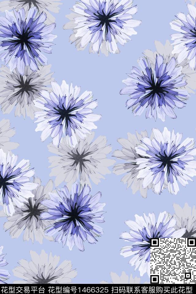 花卉大牌风小清新数码印花华亿平台下载（图片编号: 1466325） - 瓦栏（Walan）