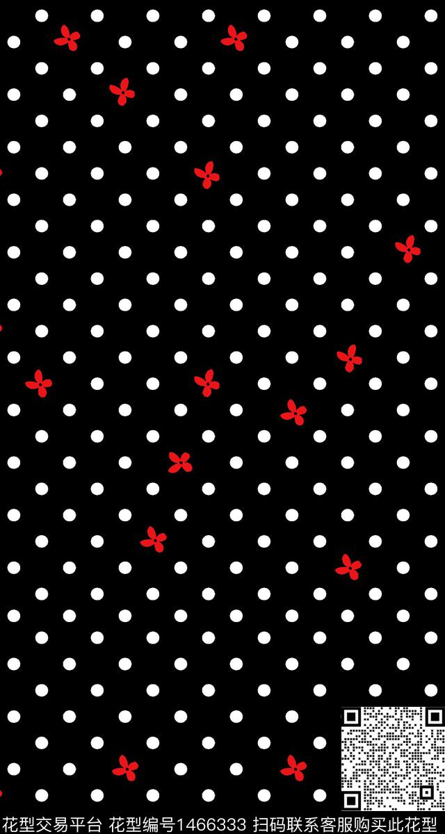时尚真丝波点数码印花华亿平台下载（图片编号: 1466333） - 瓦栏（Walan）