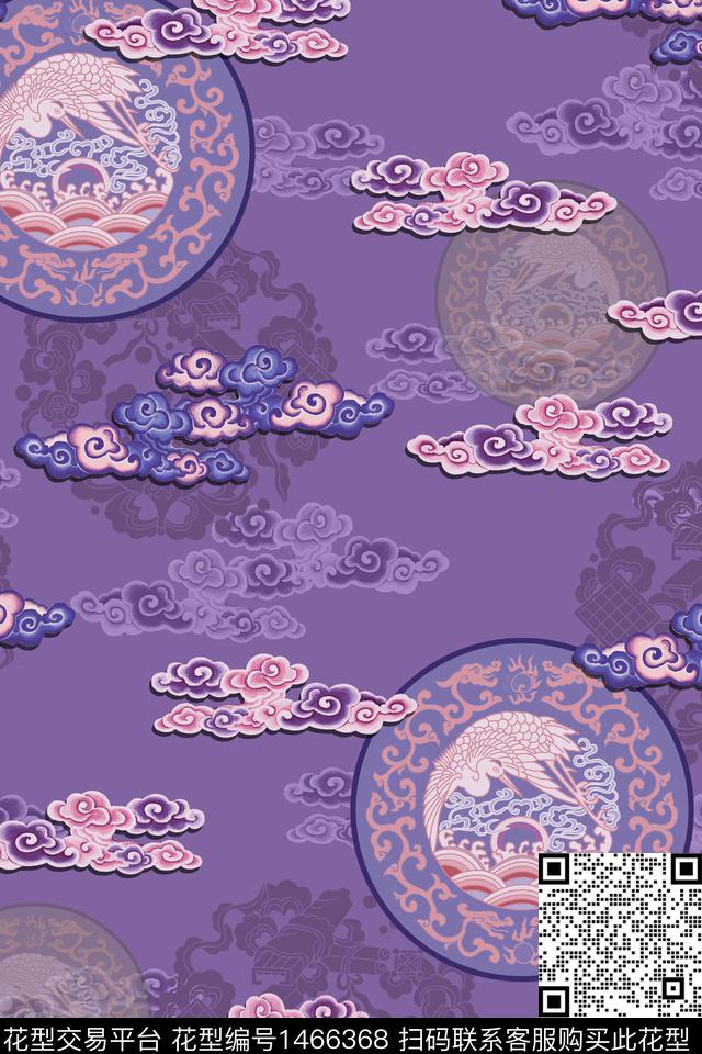 中国风香云纱复古旗袍华亿平台数码印花华亿平台下载（图片编号: 1466368） - 瓦栏（Walan）