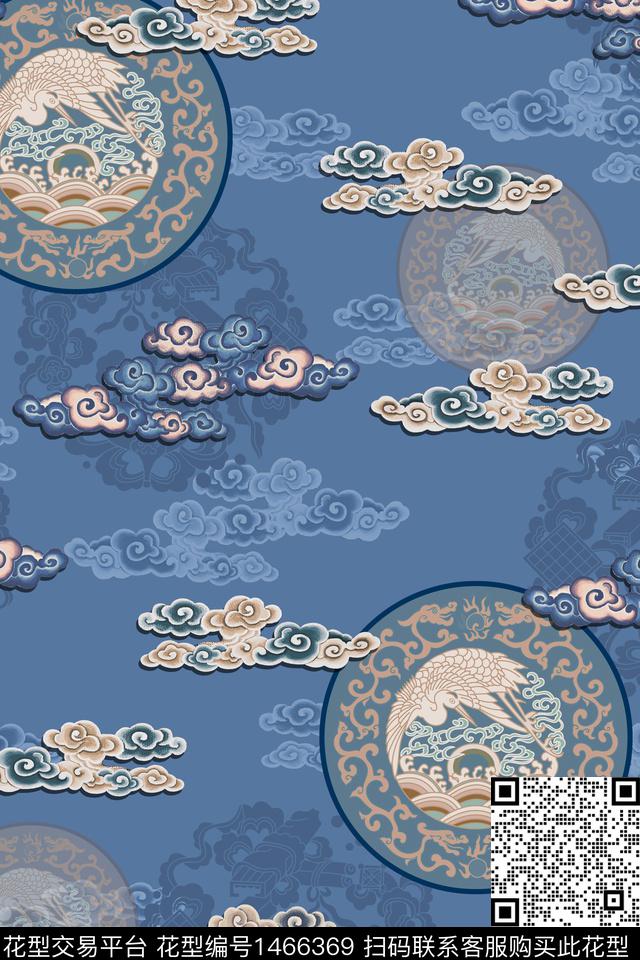 中国风香云纱复古旗袍华亿平台数码印花华亿平台下载（图片编号: 1466369） - 瓦栏（Walan）