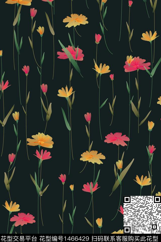 花卉小碎花配饰数码印花华亿平台下载（图片编号: 1466429） - 瓦栏（Walan）