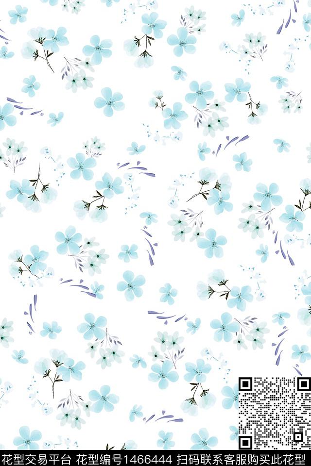 花卉满版散花小碎花数码印花华亿平台下载（图片编号: 1466444） - 瓦栏（Walan）