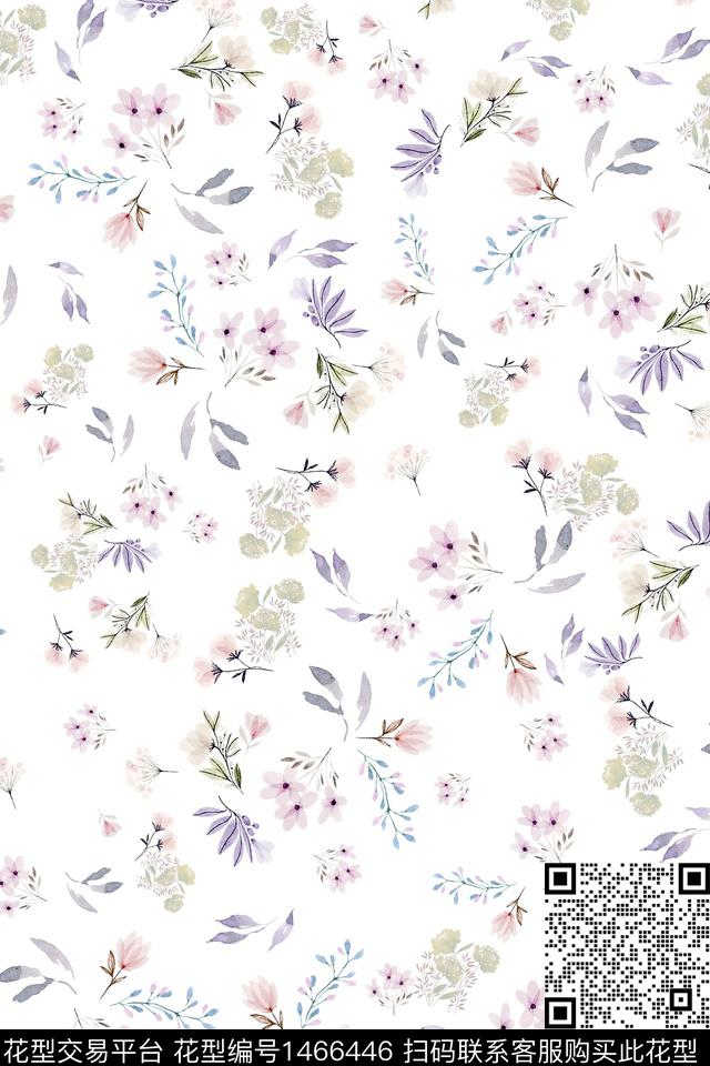 花卉满版散花小碎花数码印花华亿平台下载（图片编号: 1466446） - 瓦栏（Walan）