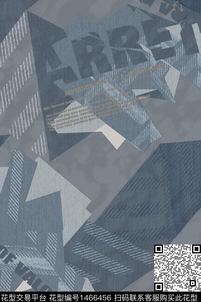 几何文字男装数码印花华亿平台下载（图片编号: 1466456） - 瓦栏（Walan）