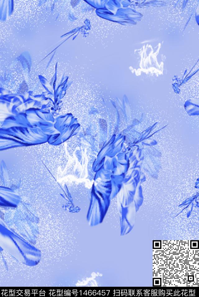 双色花卉马数码印花华亿平台下载（图片编号: 1466457） - 瓦栏（Walan）
