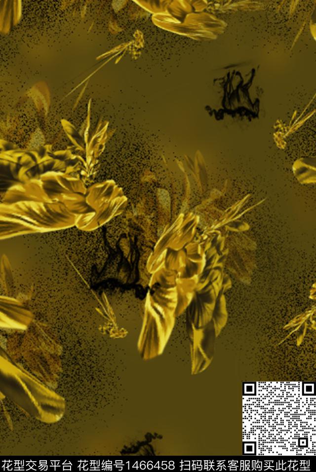 双色花卉马数码印花华亿平台下载（图片编号: 1466458） - 瓦栏（Walan）